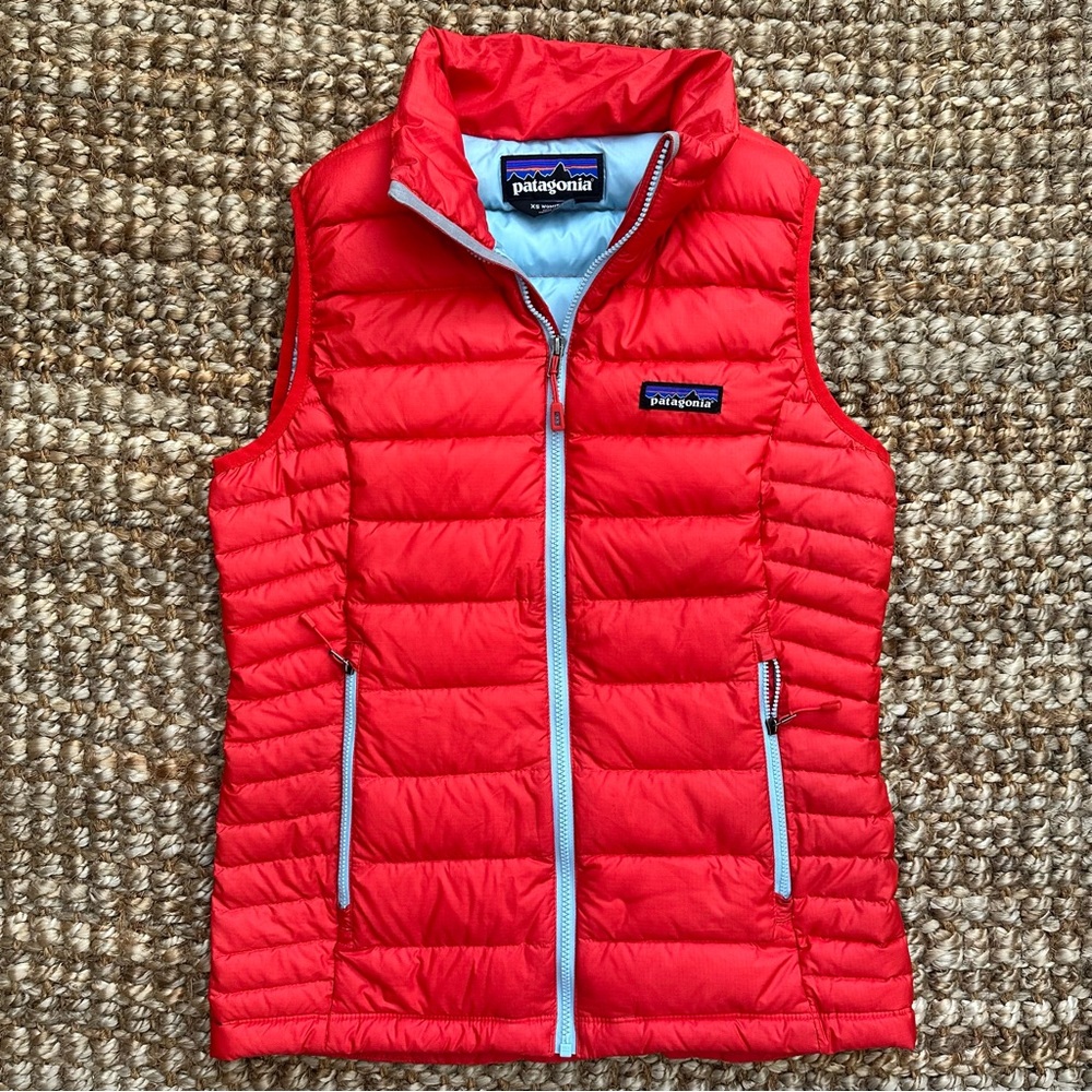 Patagonia Worn Wear Women's Goose Down Sweater Vest (Women’s XS) 84628 Red